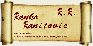 Ranko Ranitović vizit kartica